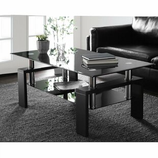 Merax black highlight glass top cocktail deals coffee table with wooden legs